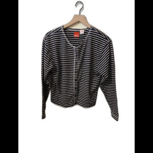 Liz and Company blue and white striped sweater size small